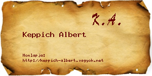 Keppich Albert névjegykártya